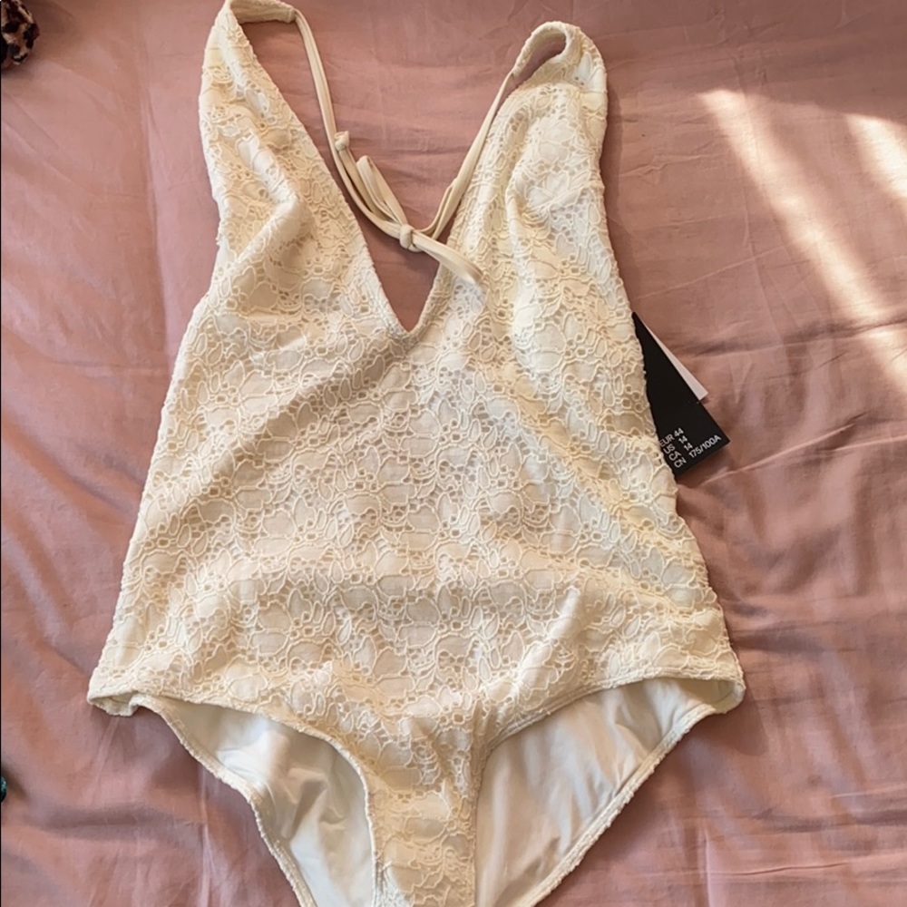 White lace bathing suit